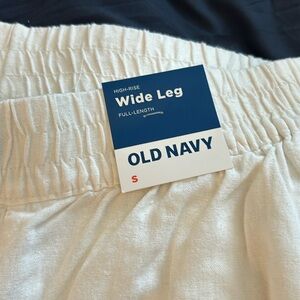 Old navy linen wide leg full length pants size small